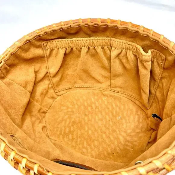 Patricia Nash Caselle Basket Bag Vintage Inspired White Leather Rattan Handbag - Picture 9 of 12